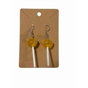 New Novelty Fashion Earrings yellow sucker candy